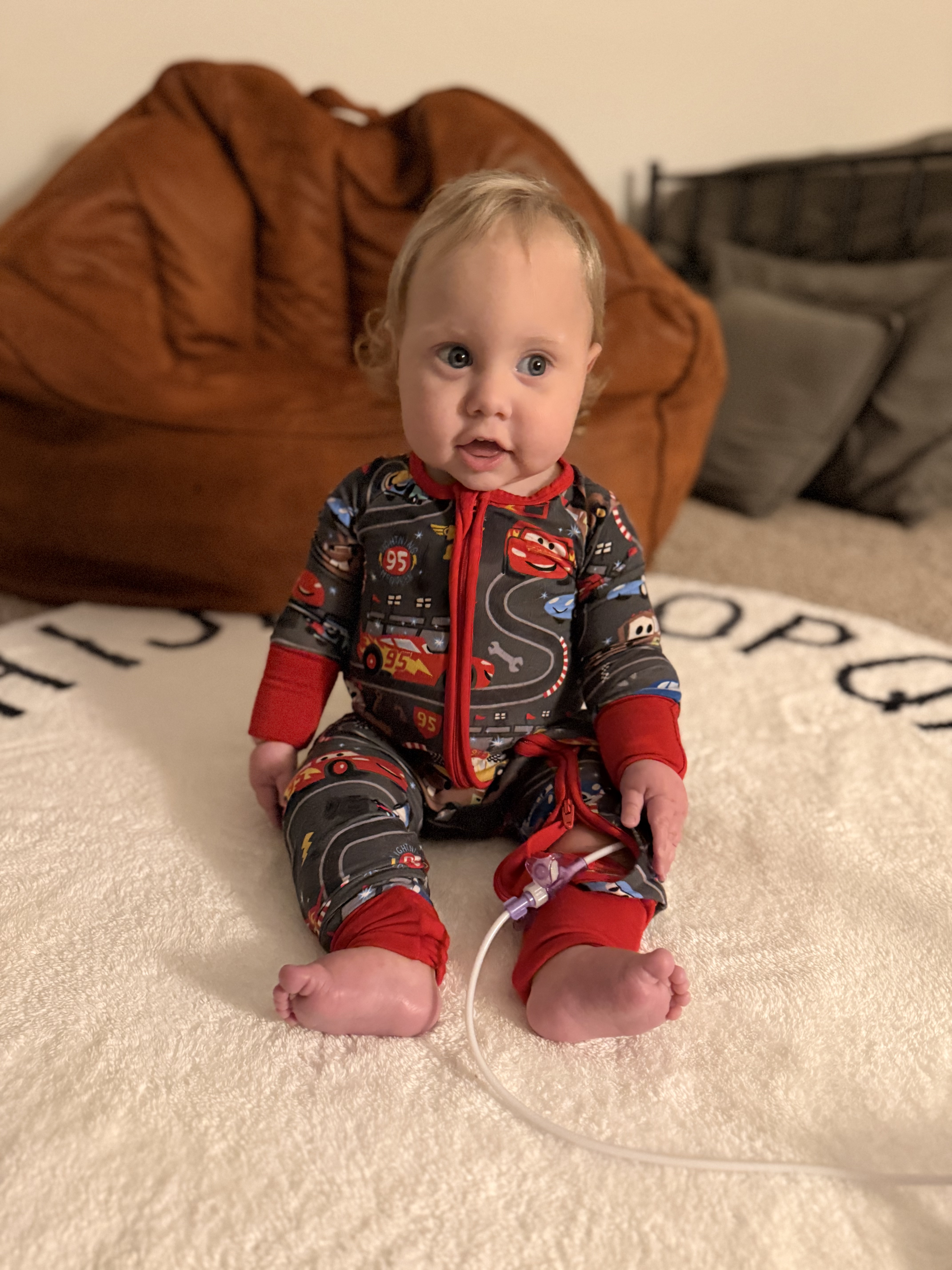 Oliver smiling at home